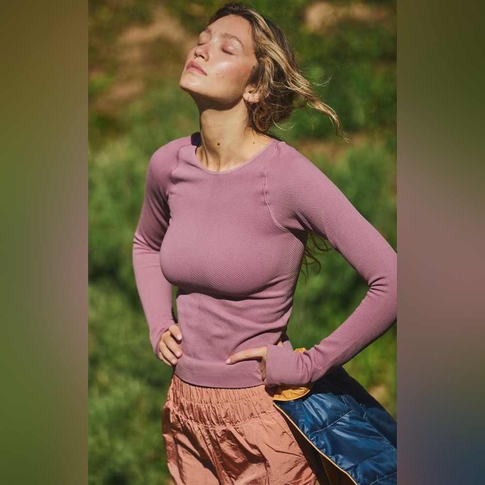 Free People Movement Easy Free Throw Layer Wistful Mauve Size XS/S NWT $…